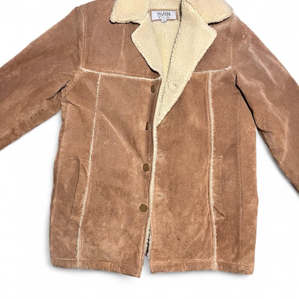 Wilsons Leather M. Julian men’s tan leather suede coat lined vintage